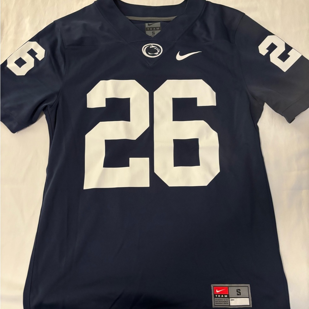 Saquon Barkley jersey blue and white perfect condition .